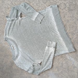 Jane and Delancey Distressed Ruffle Knit Top